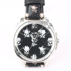 Coach Perry Quartz Floral Leather Strap Watch